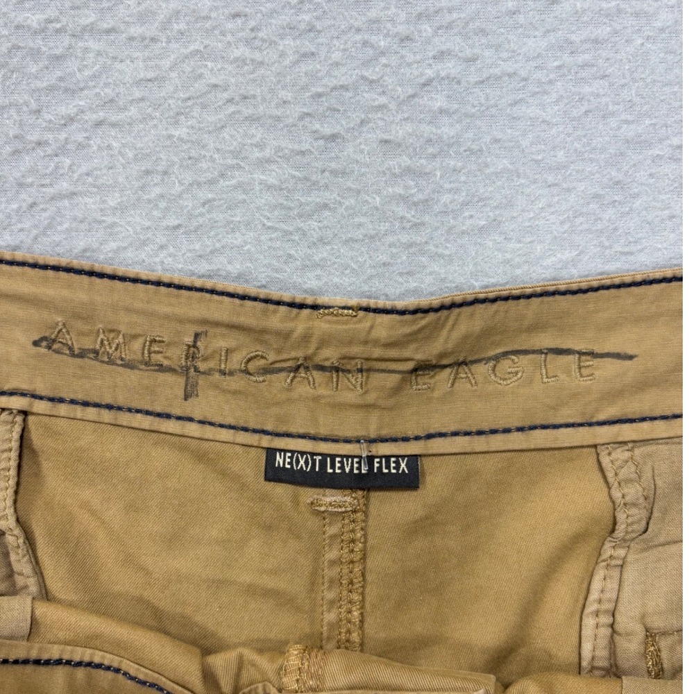 American Eagle Chino Shorts Mens 44 Tan Ne(x)t Level Flex Khaki Cotton Blend NEW - Picture 4 of 8